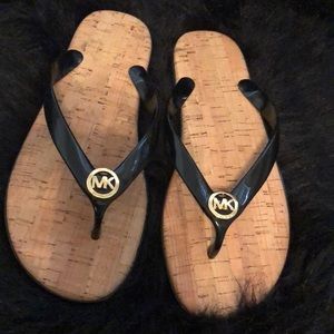 Black and Gold Flip Flops